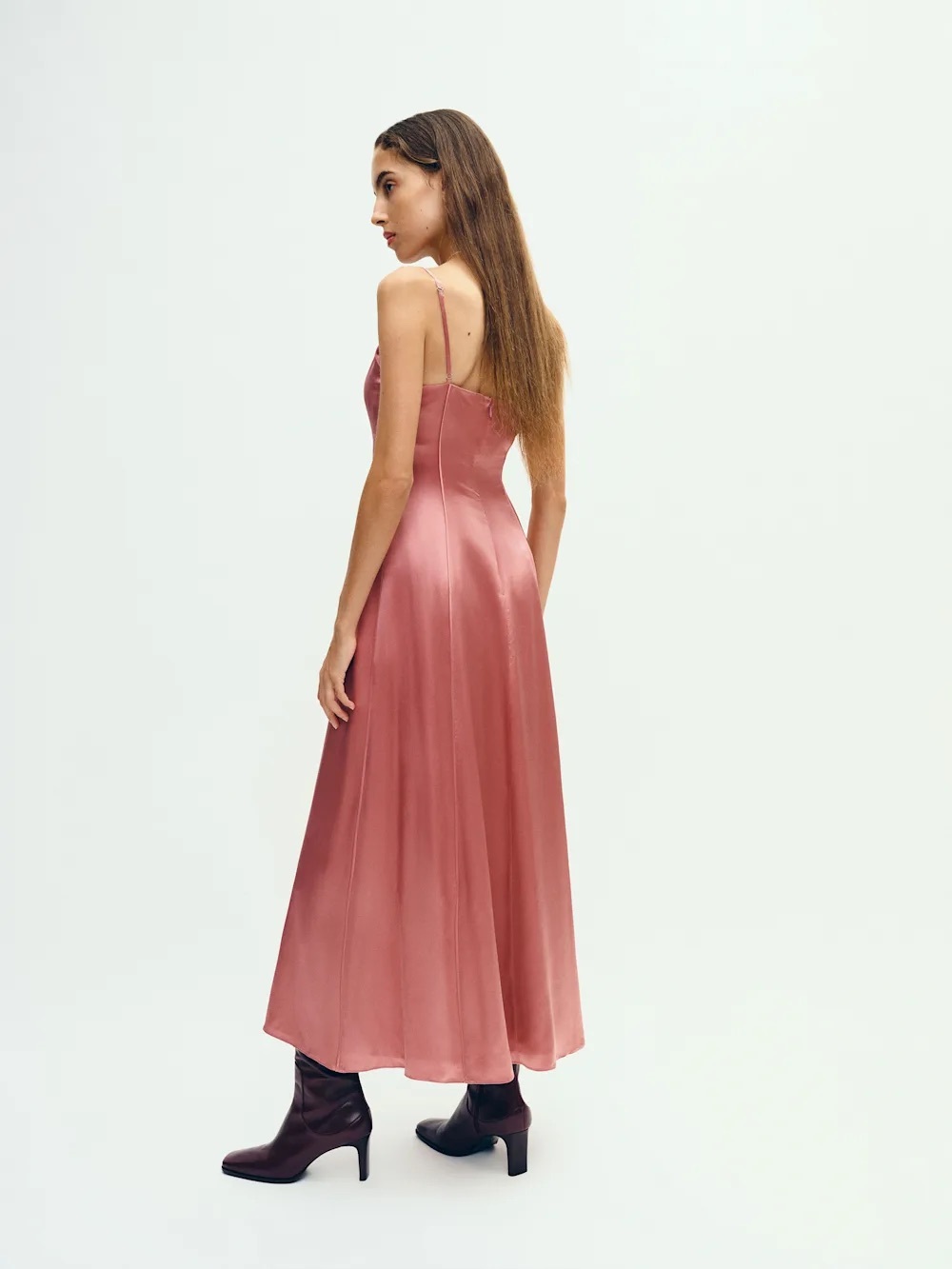 Reformation Lya Silk Maxi Dress in Rose - Picture 2 of 4